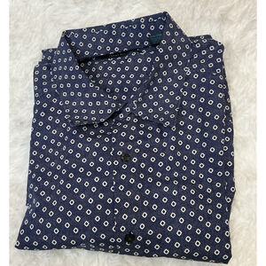 Perry Ellis Men’s 2 Xl Tall Button Down Long Sleeve 100% Cotton Shirt